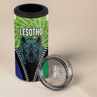 Personalised Lesotho Black Rhinoceros 4 in 1 Can Cooler Tumbler With Aloe Polyphylla