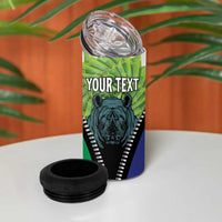 Personalised Lesotho Black Rhinoceros 4 in 1 Can Cooler Tumbler With Aloe Polyphylla