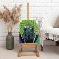 Personalised Lesotho Black Rhinoceros Canvas Wall Art With Aloe Polyphylla