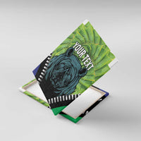 Personalised Lesotho Black Rhinoceros Canvas Wall Art With Aloe Polyphylla