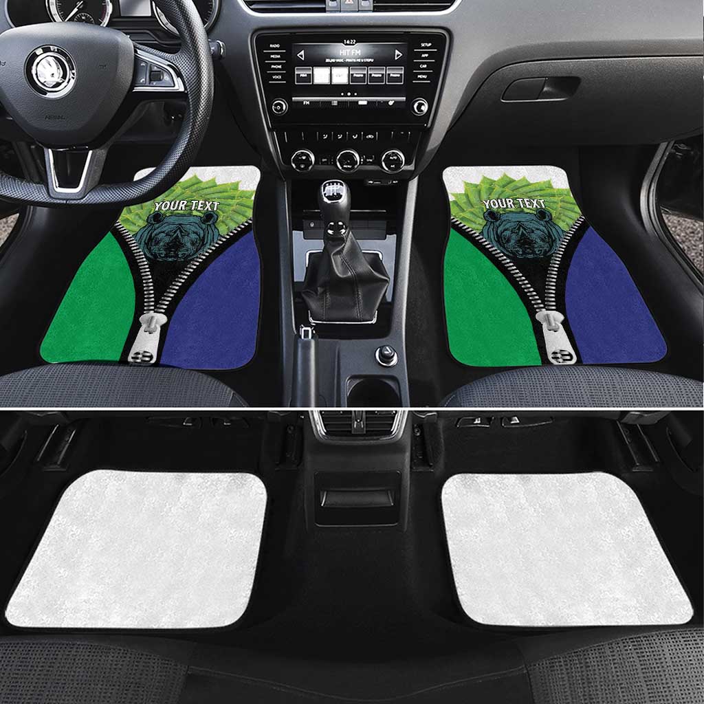 Personalised Lesotho Black Rhinoceros Car Mats With Aloe Polyphylla