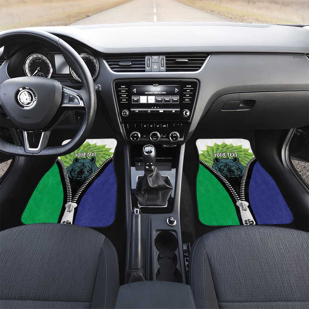 Personalised Lesotho Black Rhinoceros Car Mats With Aloe Polyphylla