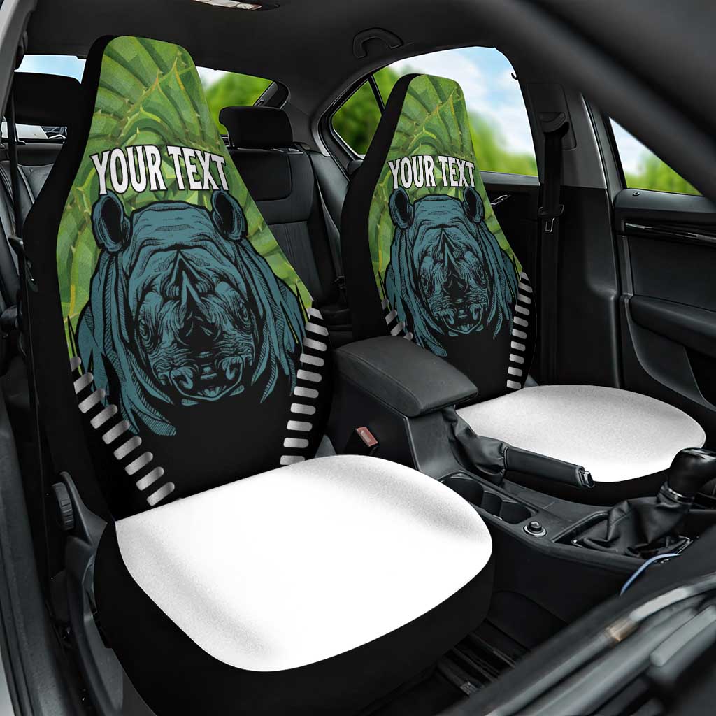 Personalised Lesotho Black Rhinoceros Car Seat Cover With Aloe Polyphylla