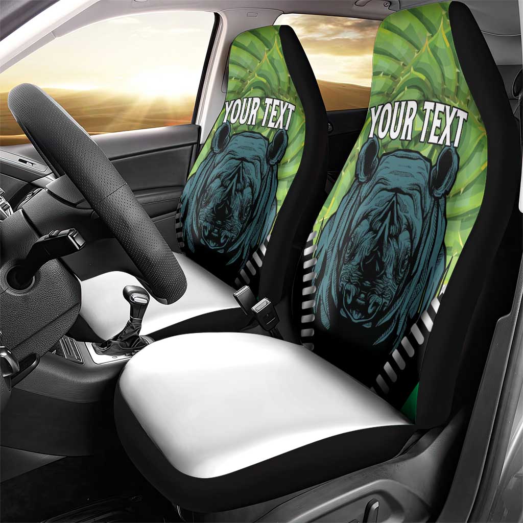 Personalised Lesotho Black Rhinoceros Car Seat Cover With Aloe Polyphylla