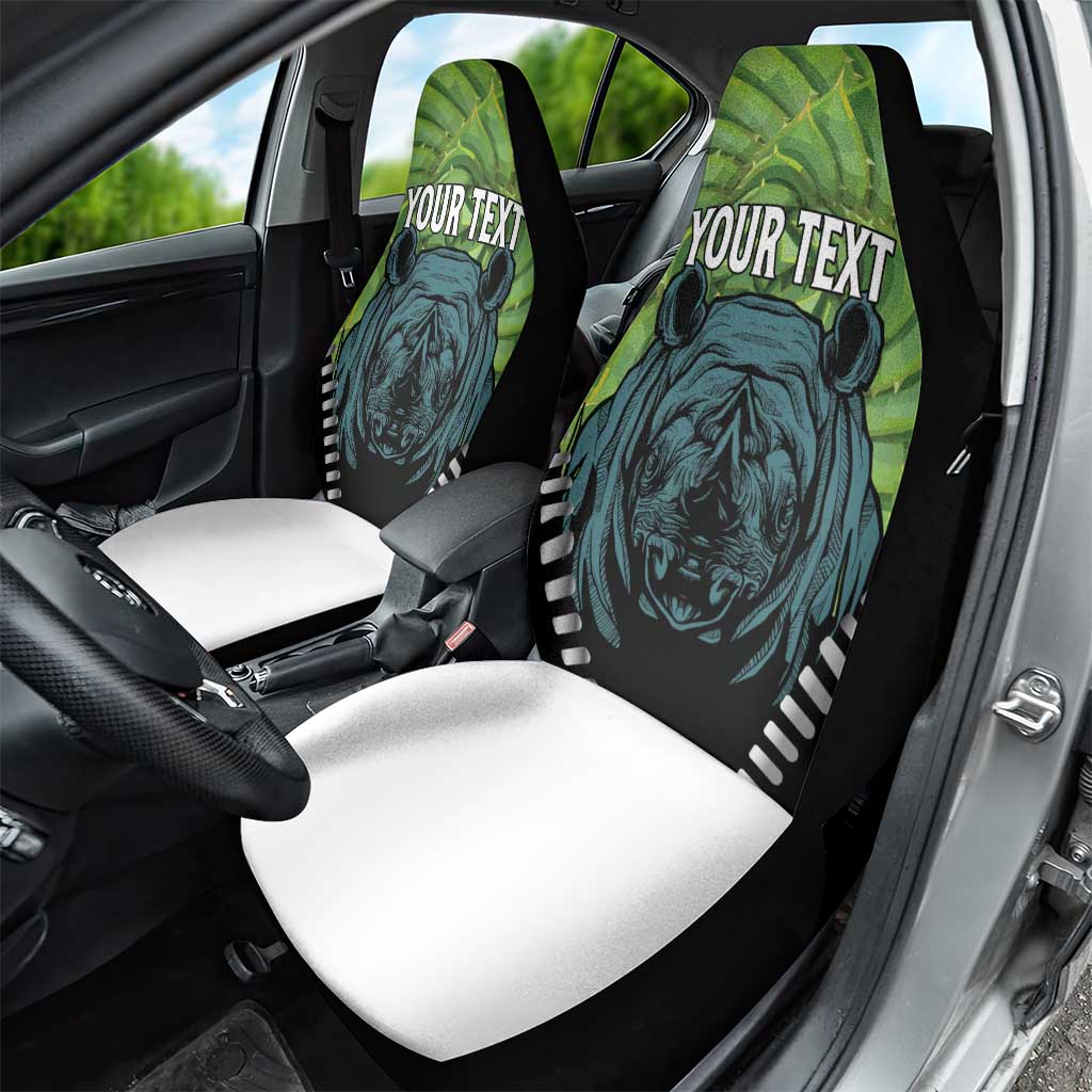 Personalised Lesotho Black Rhinoceros Car Seat Cover With Aloe Polyphylla