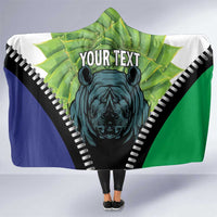 Personalised Lesotho Black Rhinoceros Hooded Blanket With Aloe Polyphylla