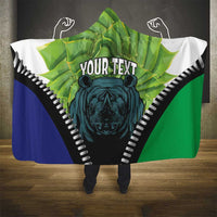 Personalised Lesotho Black Rhinoceros Hooded Blanket With Aloe Polyphylla