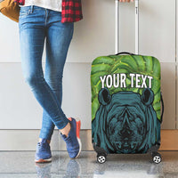 Personalised Lesotho Black Rhinoceros Luggage Cover With Aloe Polyphylla