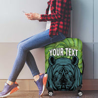 Personalised Lesotho Black Rhinoceros Luggage Cover With Aloe Polyphylla