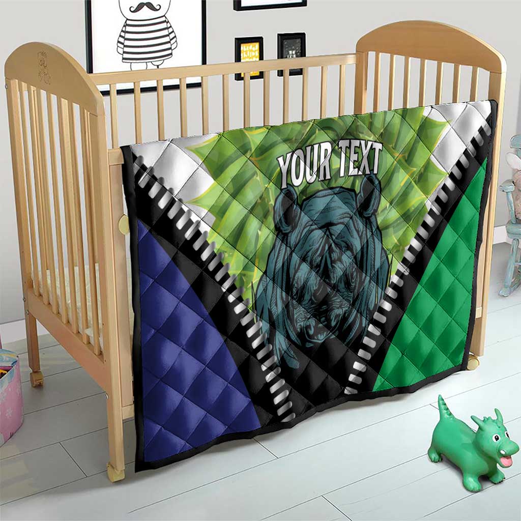 Personalised Lesotho Black Rhinoceros Quilt With Aloe Polyphylla