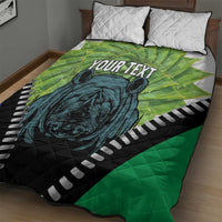 Personalised Lesotho Black Rhinoceros Quilt Bed Set With Aloe Polyphylla