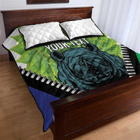 Personalised Lesotho Black Rhinoceros Quilt Bed Set With Aloe Polyphylla