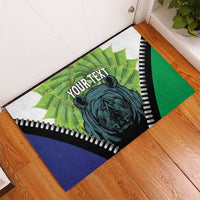 Personalised Lesotho Black Rhinoceros Rubber Doormat With Aloe Polyphylla