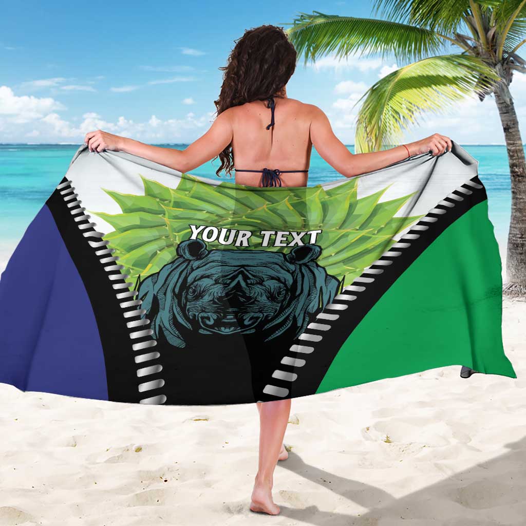 Personalised Lesotho Black Rhinoceros Sarong With Aloe Polyphylla