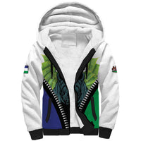 Personalised Lesotho Black Rhinoceros Sherpa Hoodie With Aloe Polyphylla