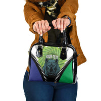 Personalised Lesotho Black Rhinoceros Shoulder Handbag With Aloe Polyphylla