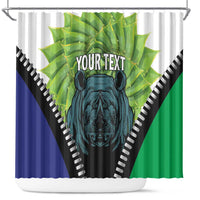 Personalised Lesotho Black Rhinoceros Shower Curtain With Aloe Polyphylla