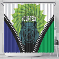 Personalised Lesotho Black Rhinoceros Shower Curtain With Aloe Polyphylla