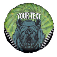 Personalised Lesotho Black Rhinoceros Spare Tire Cover With Aloe Polyphylla