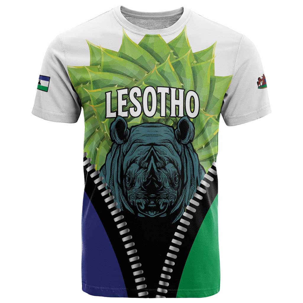 Personalised Lesotho Black Rhinoceros T Shirt With Aloe Polyphylla