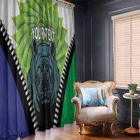 Personalised Lesotho Black Rhinoceros Window Curtain With Aloe Polyphylla