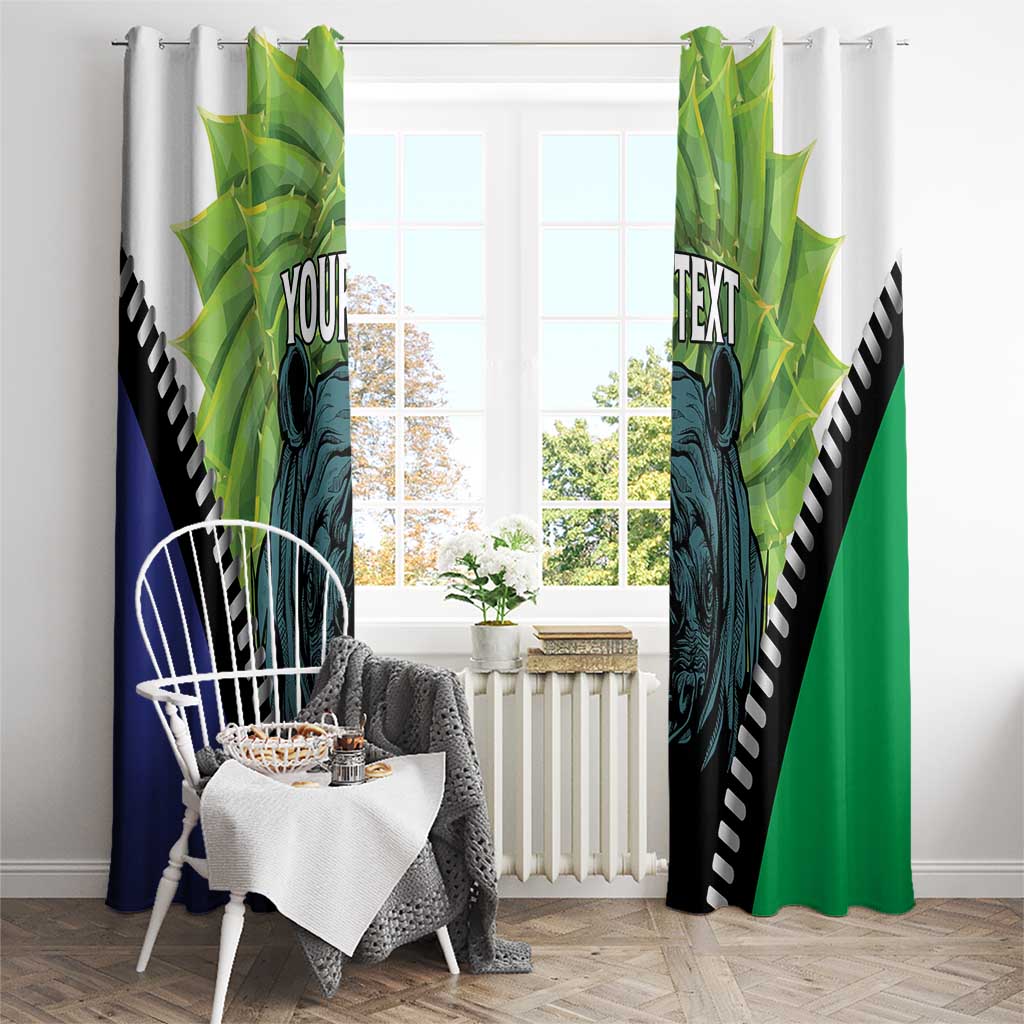 Personalised Lesotho Black Rhinoceros Window Curtain With Aloe Polyphylla