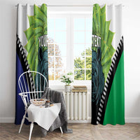 Personalised Lesotho Black Rhinoceros Window Curtain With Aloe Polyphylla