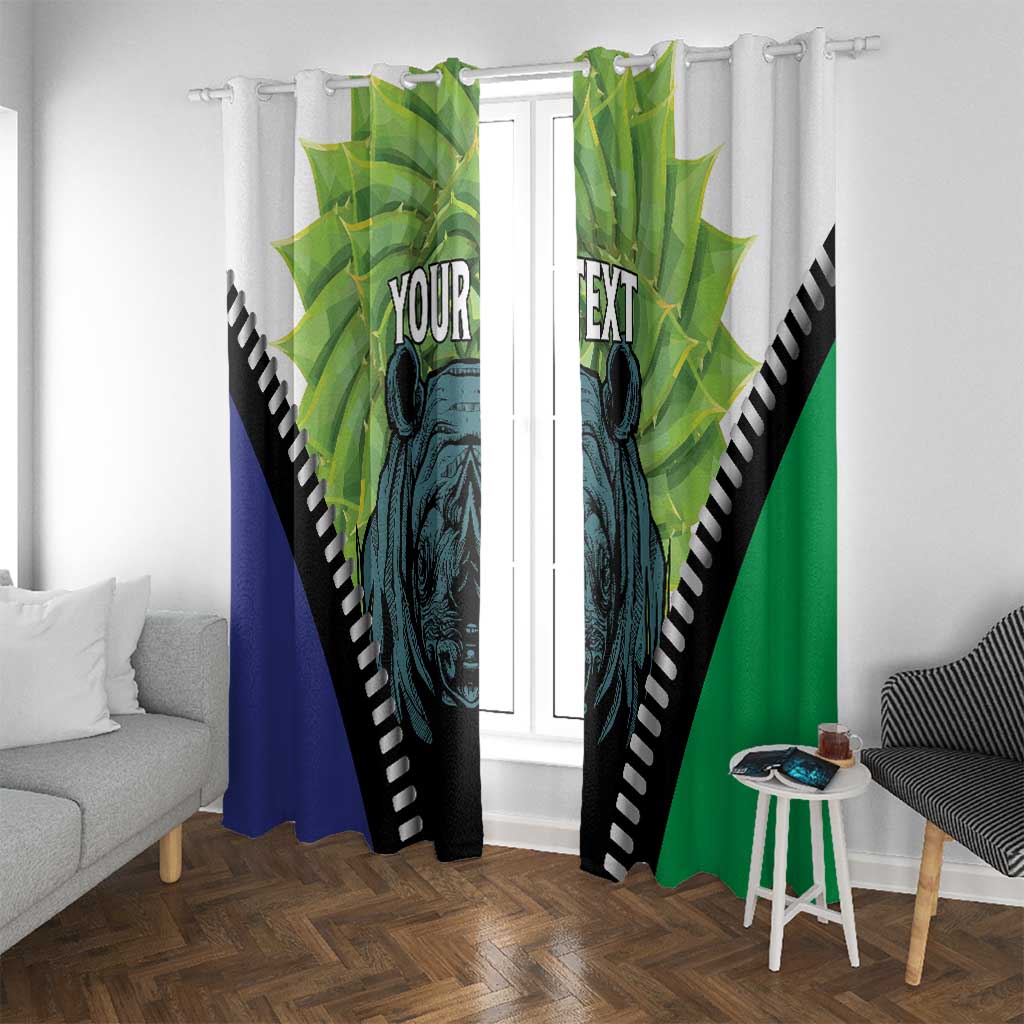 Personalised Lesotho Black Rhinoceros Window Curtain With Aloe Polyphylla