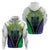 Personalised Lesotho Black Rhinoceros Zip Hoodie With Aloe Polyphylla