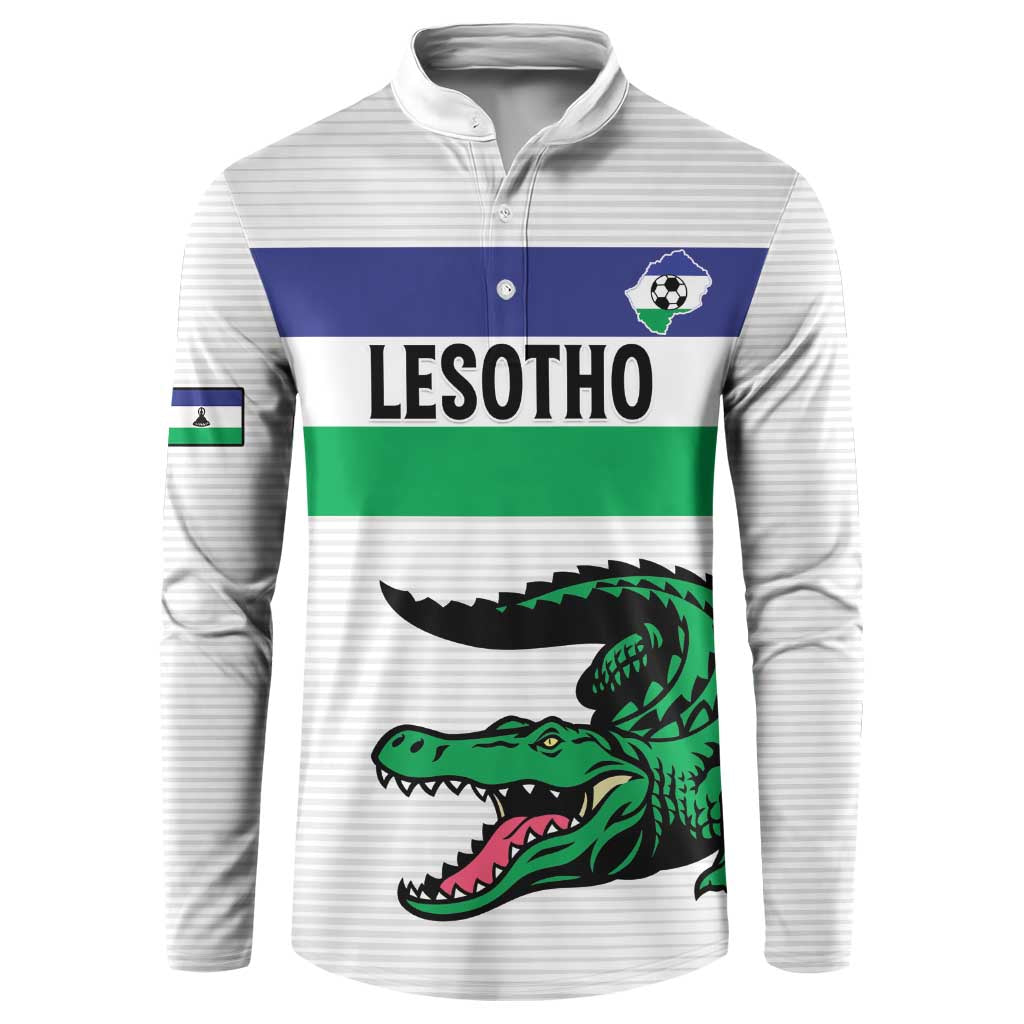 Custom Lesotho Football Button Sweatshirt Likuena For Victory
