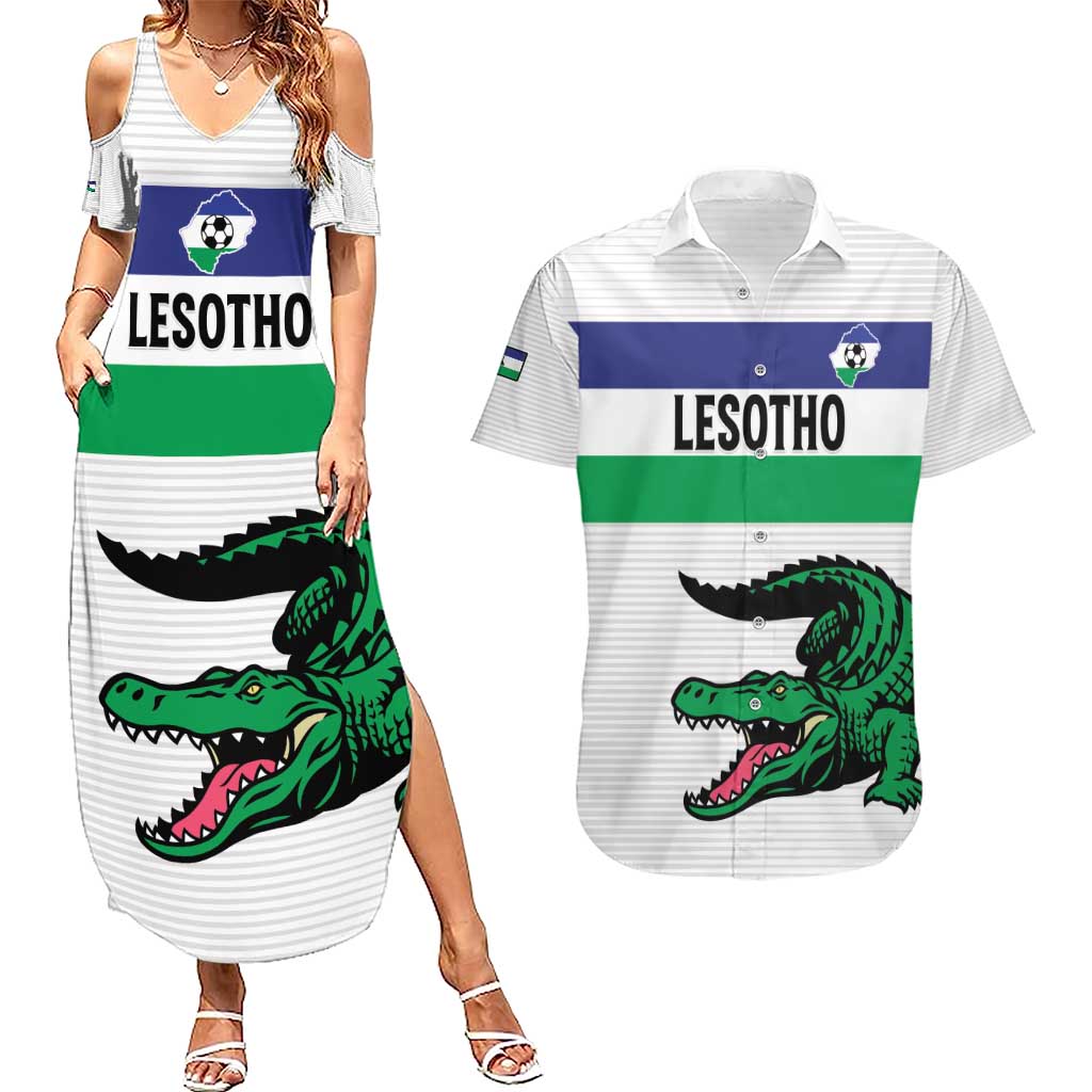 Custom Lesotho Football Couples Matching Summer Maxi Dress and Hawaiian Shirt Likuena For Victory