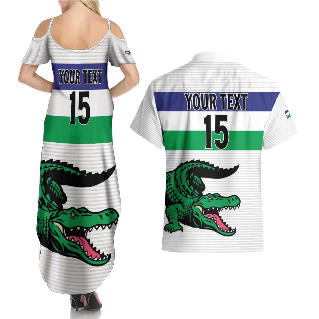 Custom Lesotho Football Couples Matching Summer Maxi Dress and Hawaiian Shirt Likuena For Victory