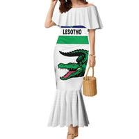 Custom Lesotho Football Family Matching Mermaid Dress and Hawaiian Shirt Likuena For Victory