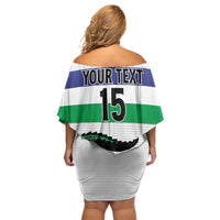 Custom Lesotho Football Family Matching Off Shoulder Short Dress and Hawaiian Shirt Likuena For Victory