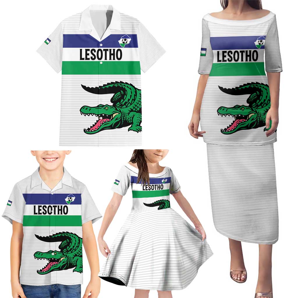 Custom Lesotho Football Family Matching Puletasi and Hawaiian Shirt Likuena For Victory