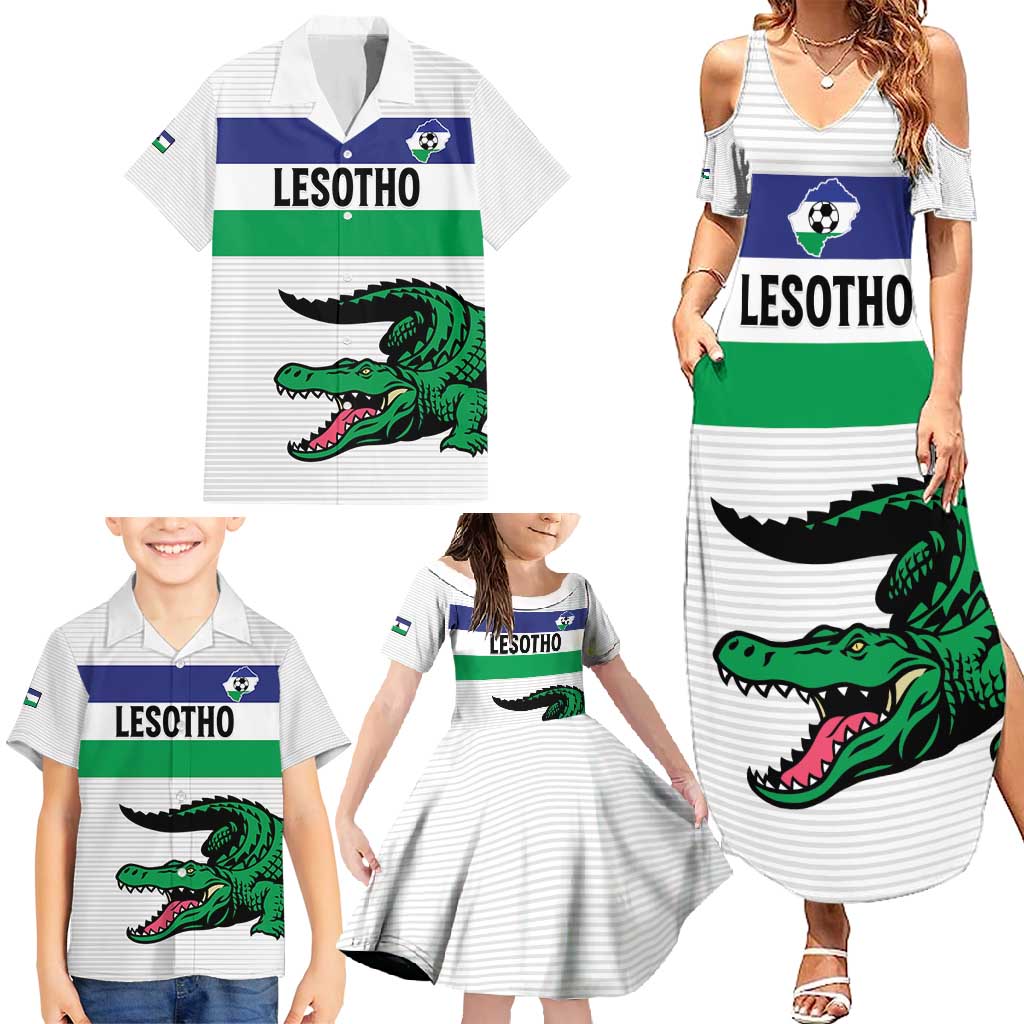 Custom Lesotho Football Family Matching Summer Maxi Dress and Hawaiian Shirt Likuena For Victory