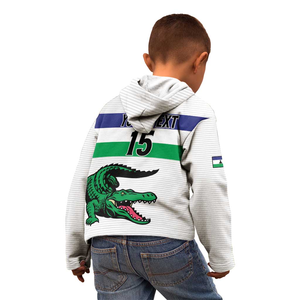 Custom Lesotho Football Kid Hoodie Likuena For Victory
