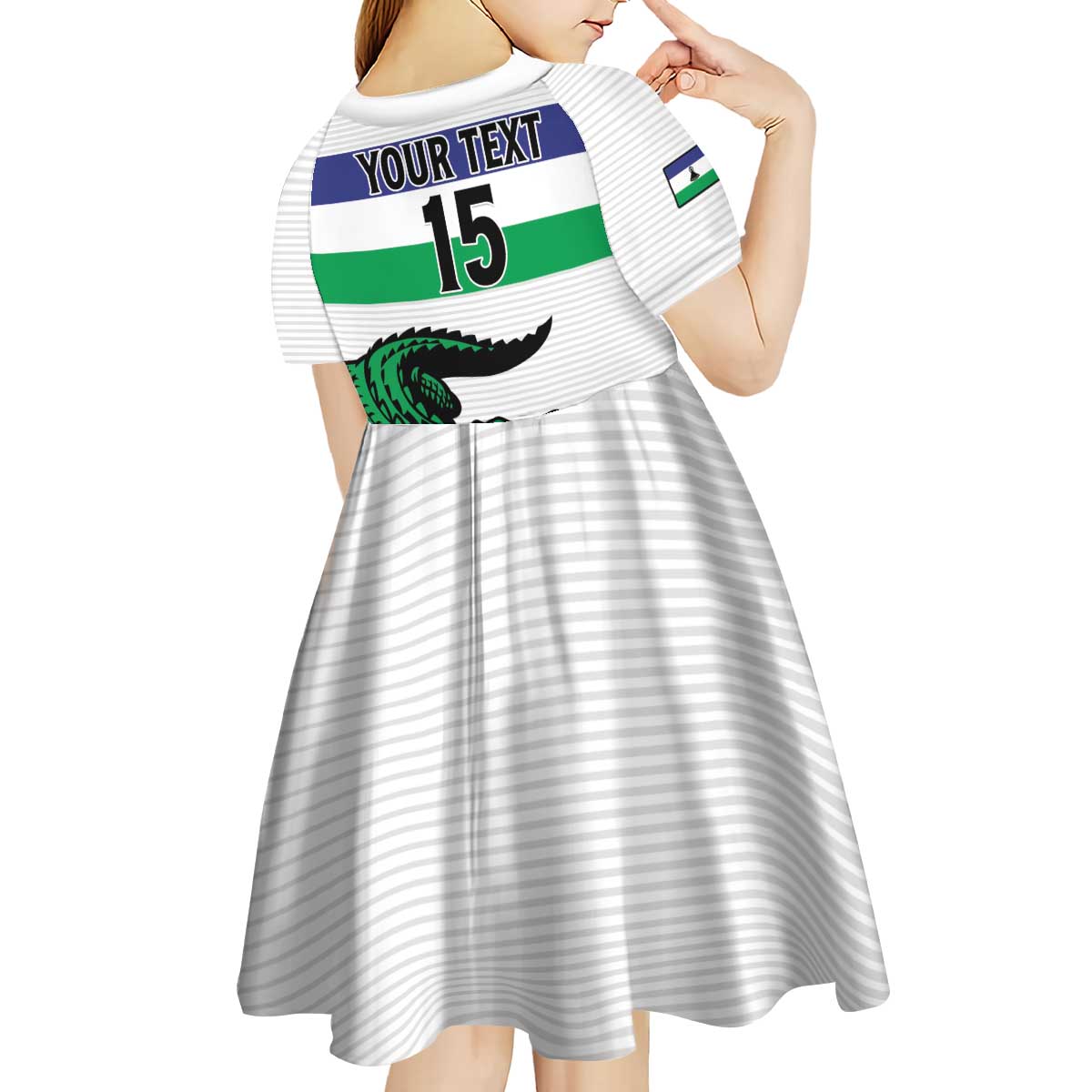 Custom Lesotho Football Kid Short Sleeve Dress Likuena For Victory