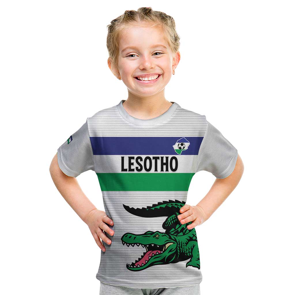 Custom Lesotho Football Kid T Shirt Likuena For Victory