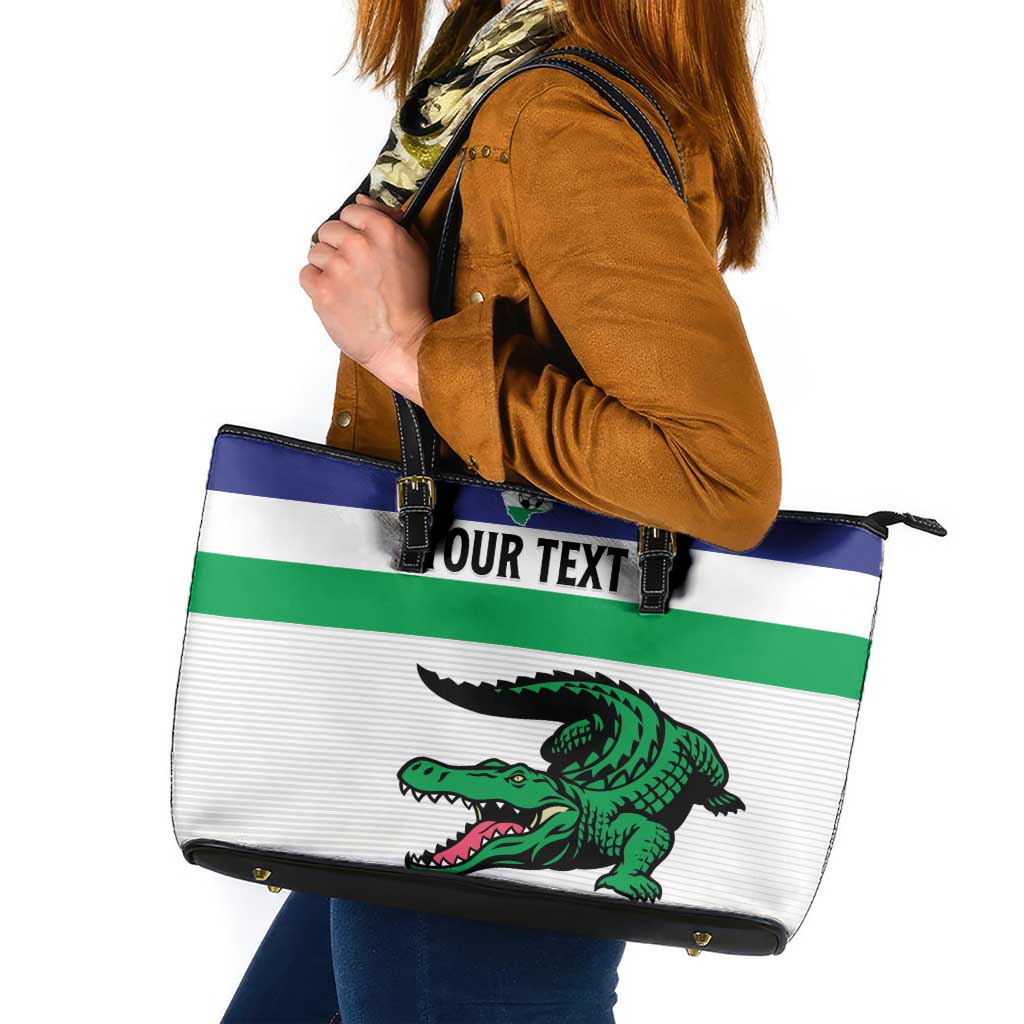 Custom Lesotho Football Leather Tote Bag Likuena For Victory