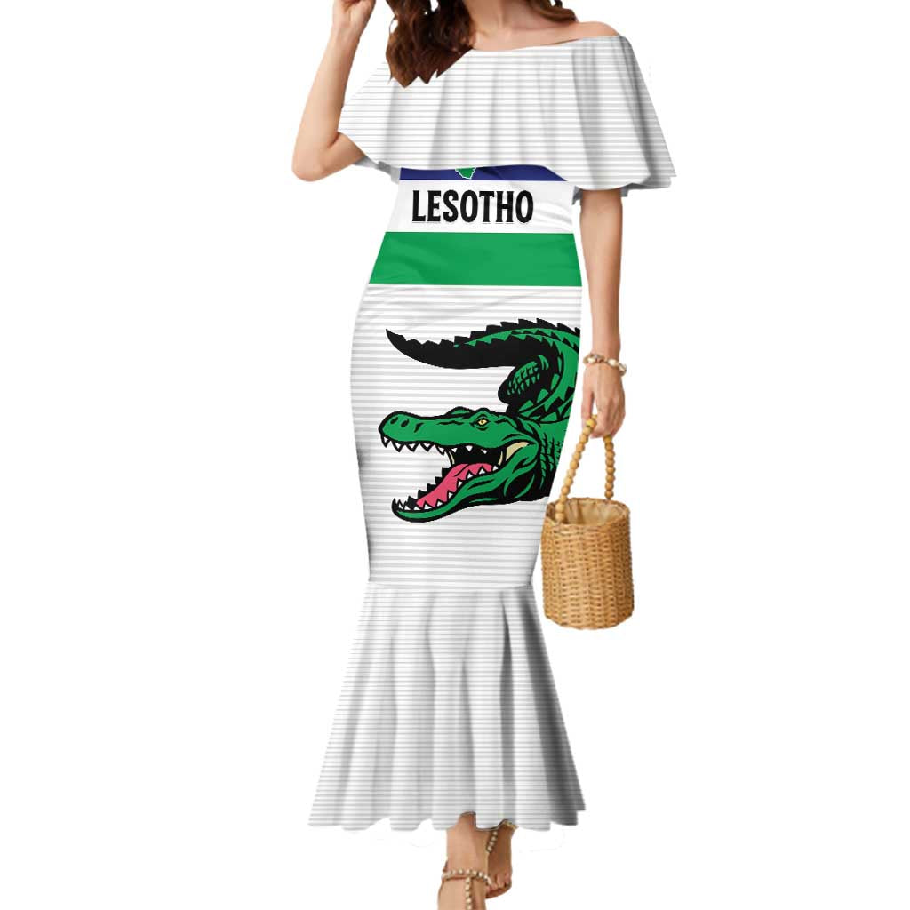 Custom Lesotho Football Mermaid Dress Likuena For Victory