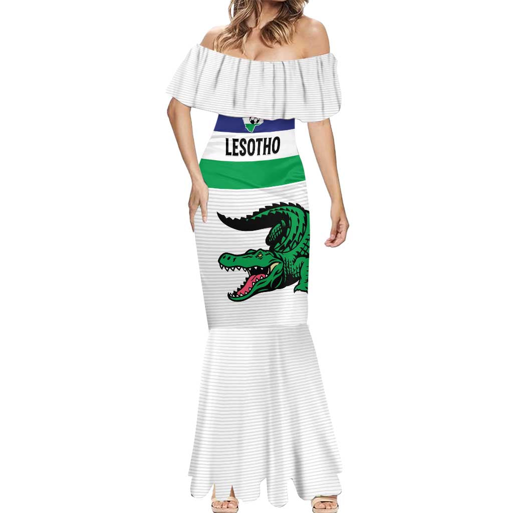 Custom Lesotho Football Mermaid Dress Likuena For Victory
