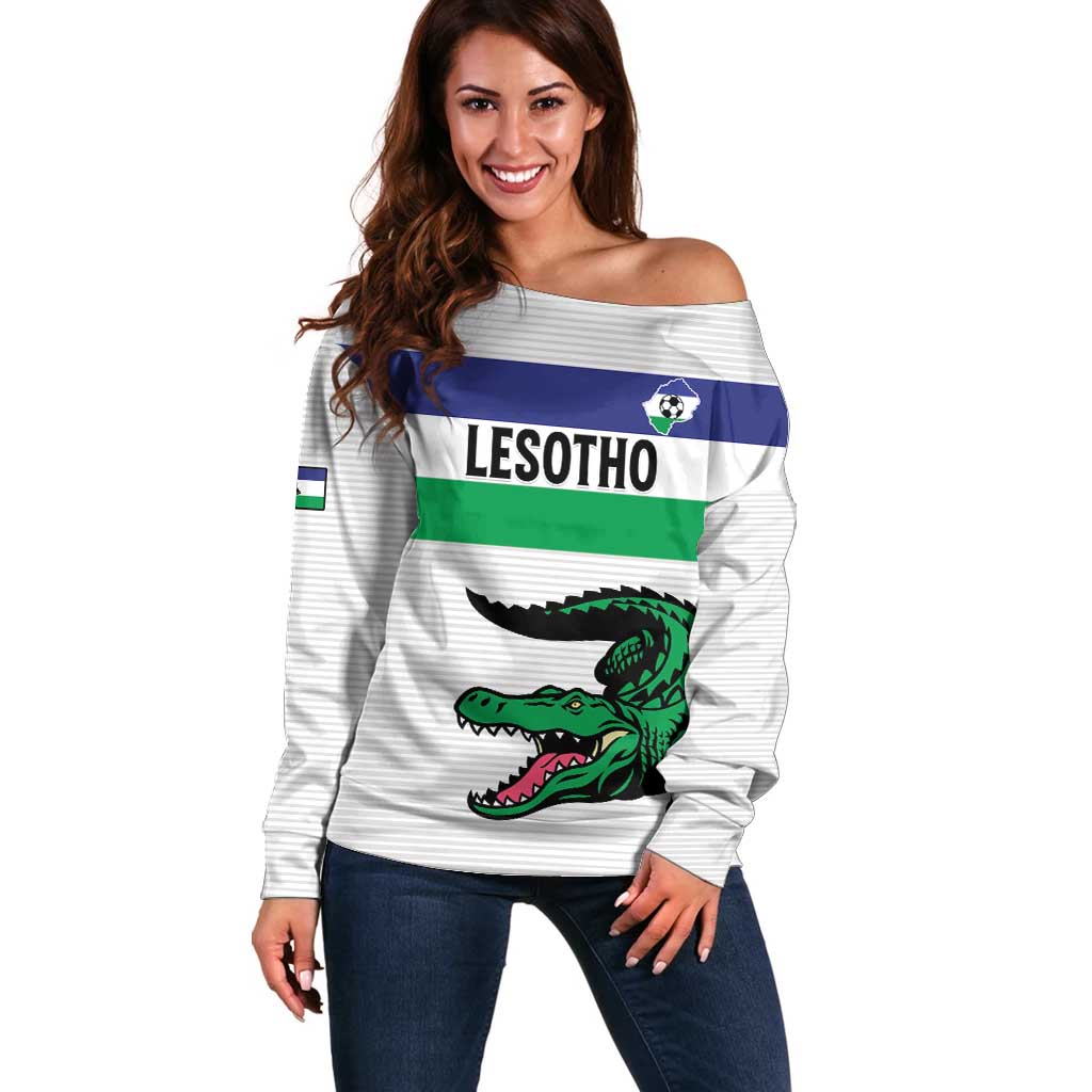 Custom Lesotho Football Off Shoulder Sweater Likuena For Victory