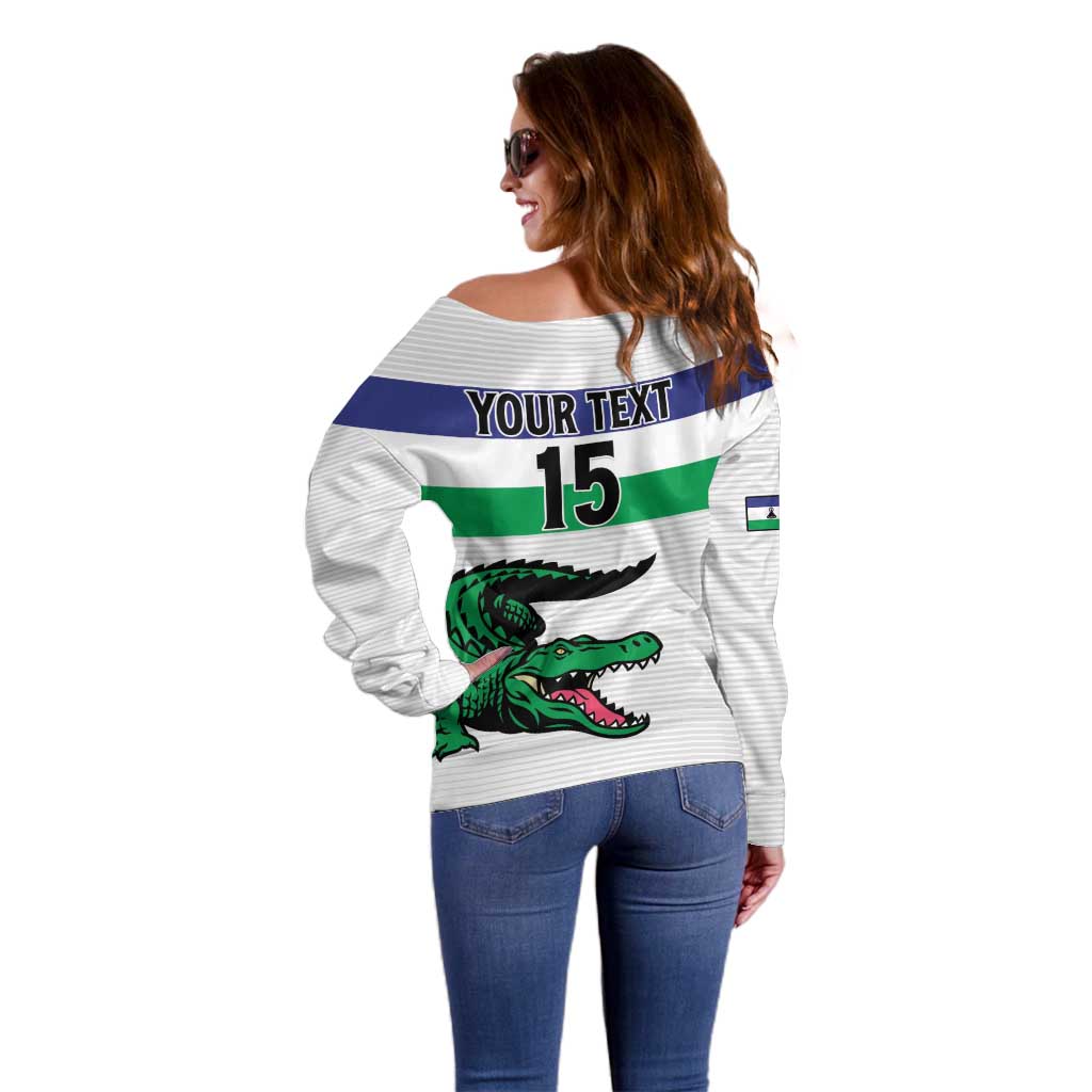 Custom Lesotho Football Off Shoulder Sweater Likuena For Victory