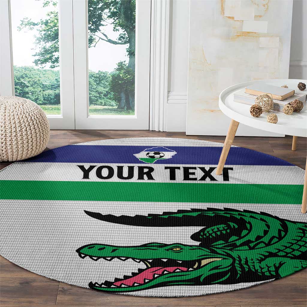 Custom Lesotho Football Round Carpet Likuena For Victory