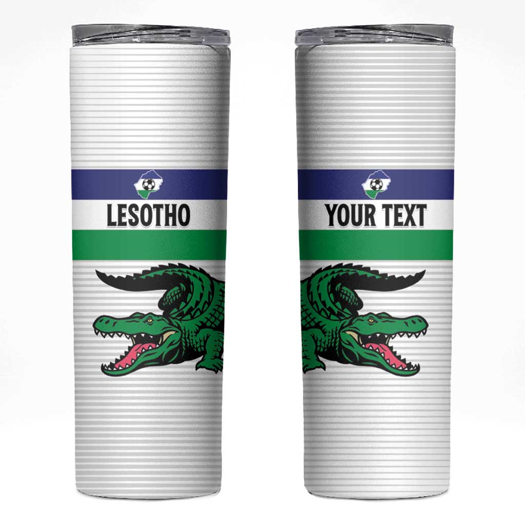 Custom Lesotho Football Skinny Tumbler Likuena For Victory