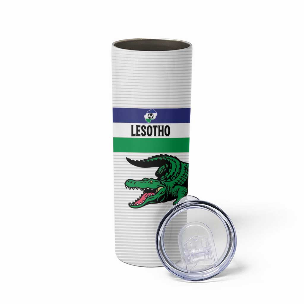 Custom Lesotho Football Skinny Tumbler Likuena For Victory