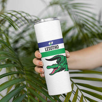 Custom Lesotho Football Skinny Tumbler Likuena For Victory
