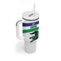 Custom Lesotho Football Tumbler With Handle Likuena For Victory