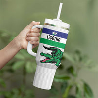 Custom Lesotho Football Tumbler With Handle Likuena For Victory